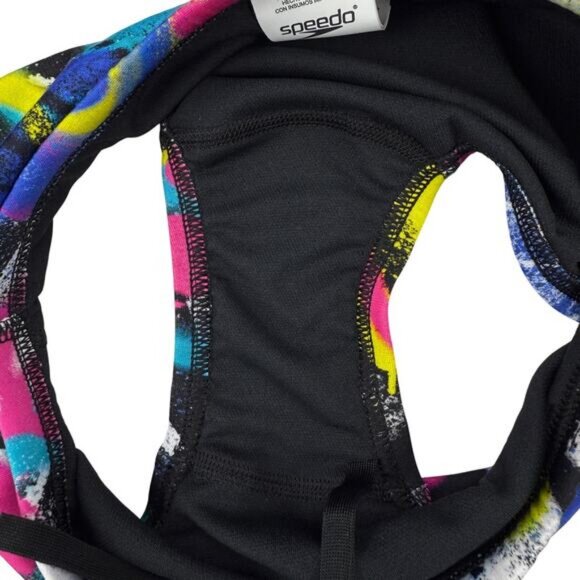 NWT SPEEDO Men's Printed Euro Swim Bottom Brief Blue/Pink/Yellow Size 26 - Picture 7 of 8